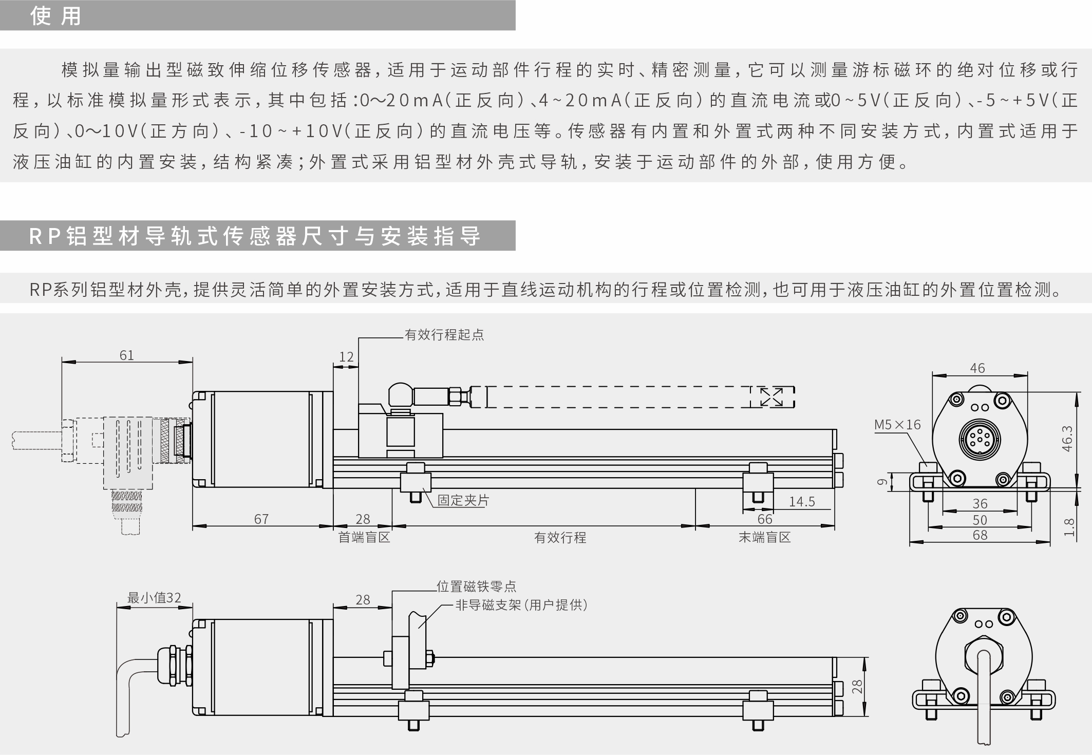 RP鋁型材導軌式傳感器